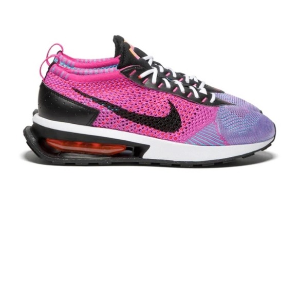 NIKE WOMENS AIR MAX FLYKNIT RACER NEXT NATURE FUCHSIA DREAM BALTIC BLUE sneakers - Picture 2 of 10